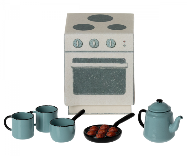 KUCHYNSKÝ SET, KUCHYNKA S PRÍSLUŠENSTVOM (malý nábytok MAILEG)