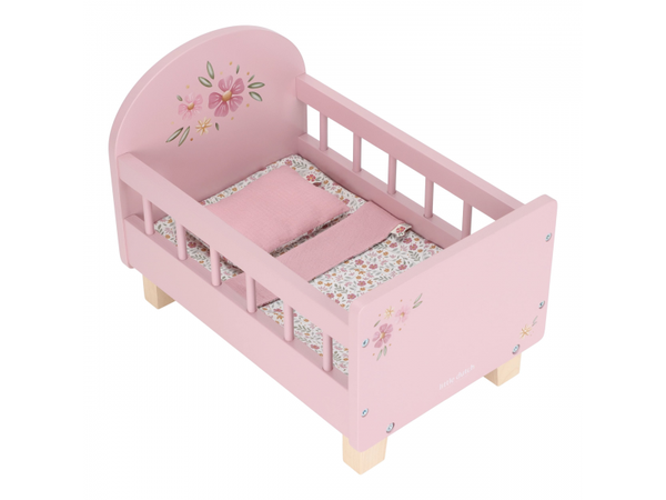 POSTIEĽKA PRE BÁBIKY DREVENÁ S PERINKOU PINK