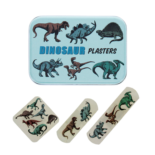 DETSKÉ NÁPLASTE S DINOSAURAMI V KOVOVEJ DÓZE 🦖 – 30 KS