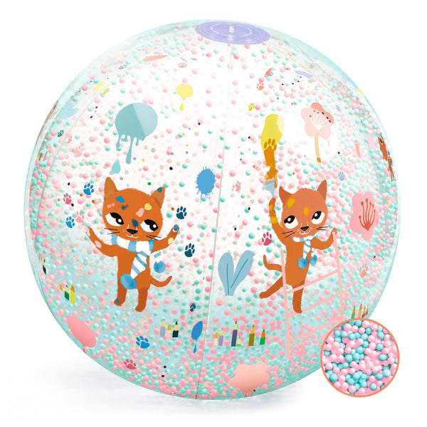 NAFUKOVACIA LOPTA S PERLIČKAMI VO VNÚTRI 35CM