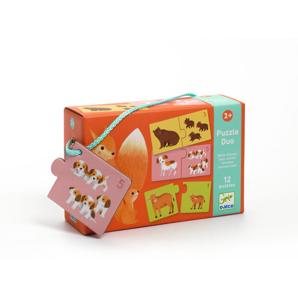 PUZZLE DUO MLÁĎATÁ ZVIERAT 6KS 12DIELOV 2R+