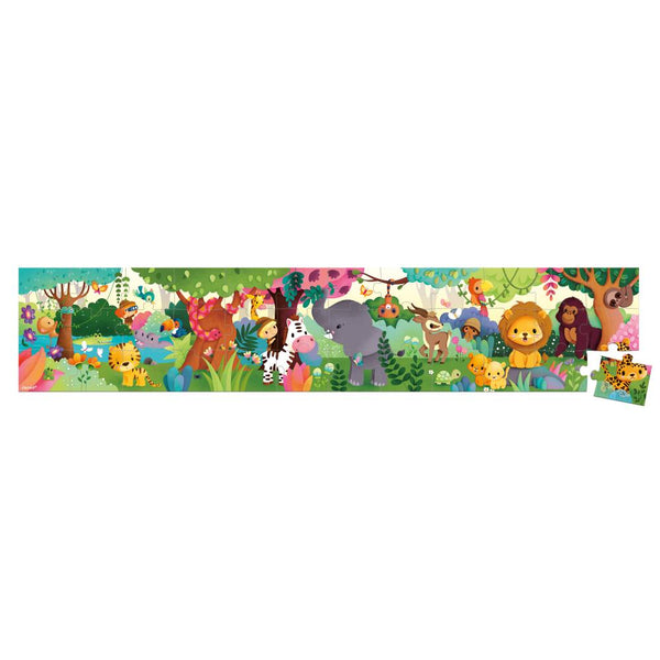 DŽUNGLA PANORAMATICKÉ PUZZLE V KUFRÍKU 36KS 4R