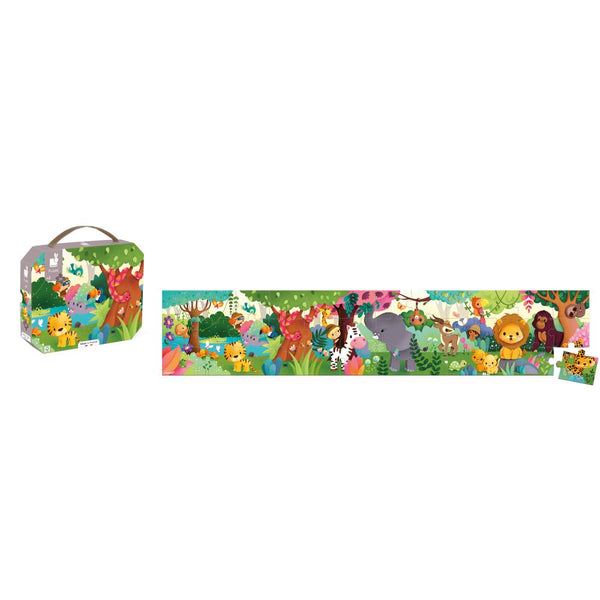 DŽUNGLA PANORAMATICKÉ PUZZLE V KUFRÍKU 36KS 4R