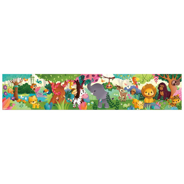 DŽUNGLA PANORAMATICKÉ PUZZLE V KUFRÍKU 36KS 4R
